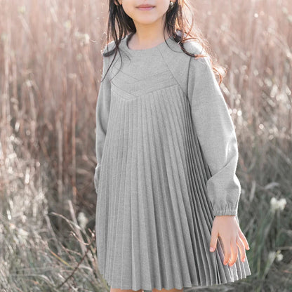 Pleated Dress - Heather Grey