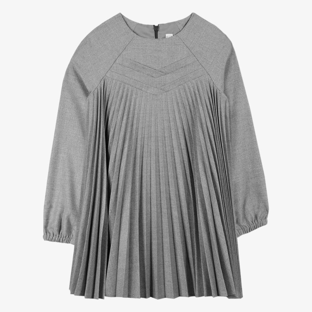 Pleated Dress - Heather Grey