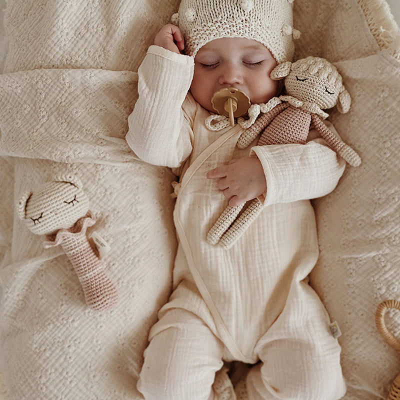 Tiffani Teddy Rattle - Cream-prim
