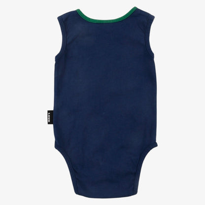 Embroidered Patch Romper - Navy