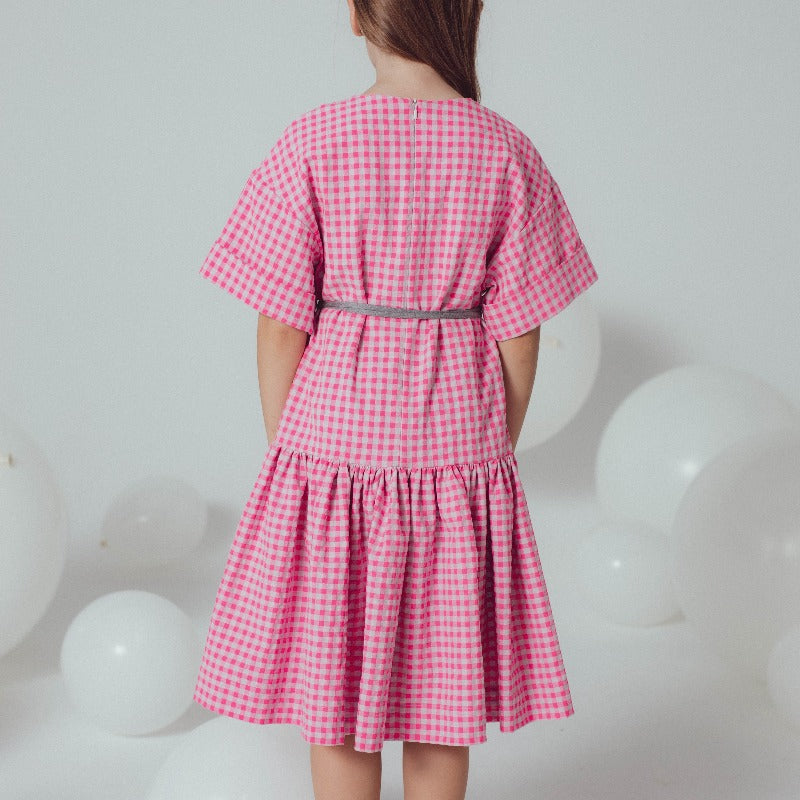 Unlabel Ruby Dress - Pink-grey Checks