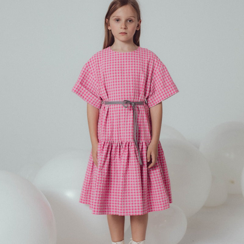Unlabel Ruby Dress - Pink-grey Checks