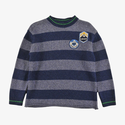 Circle Embroidered Sweater - Navy