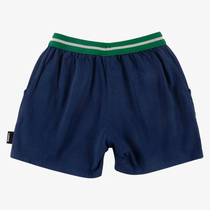 Embroidered Patch Shorts - Navy