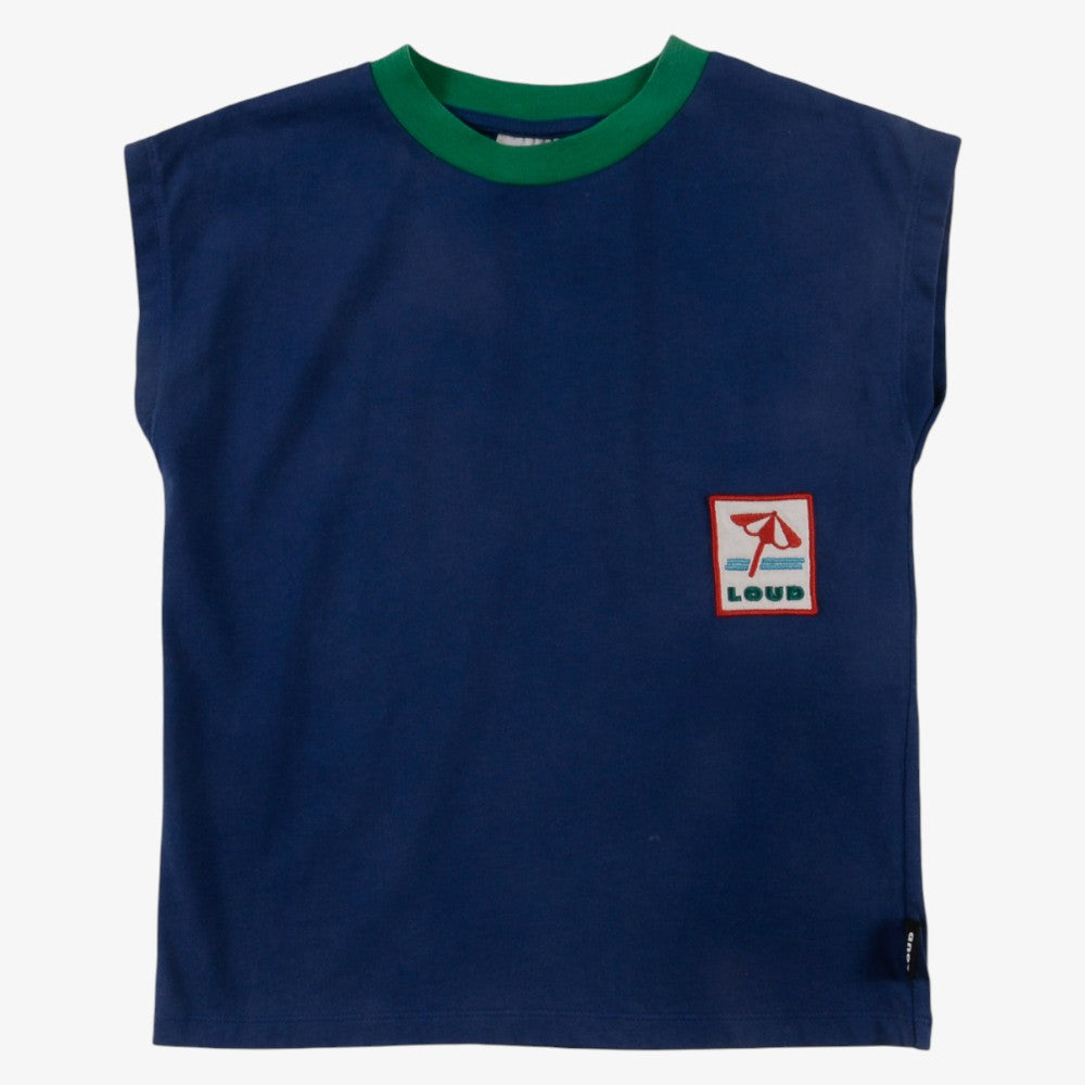 Embroidered Patch Tee - Navy