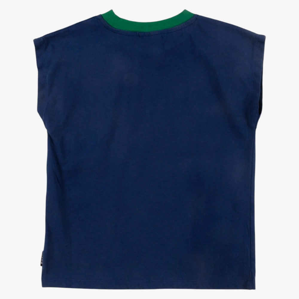 Embroidered Patch Tee - Navy