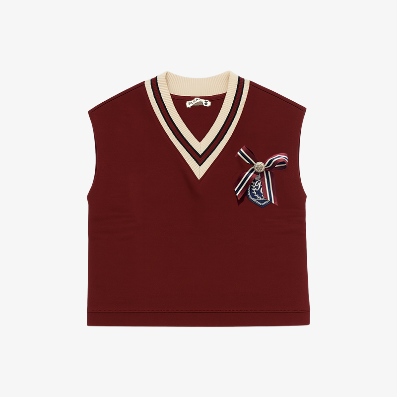 Vest With Bow - Red