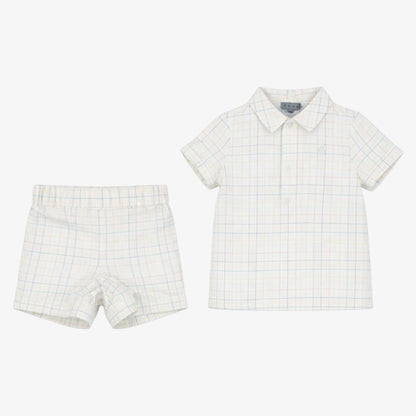 Flat Collar Shirt And Shorts - Multi