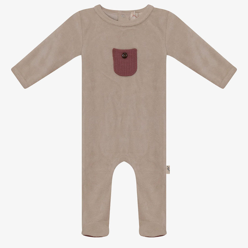 Bondoux Knit Pocket Footie - Pinkish Brown