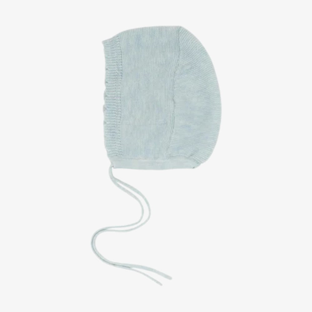 Knit Vest Footie And Bonnet - Celeste