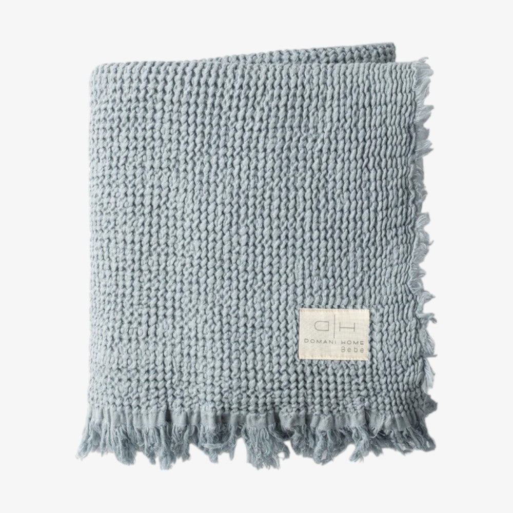 Waffle Muslin Throw - Blue