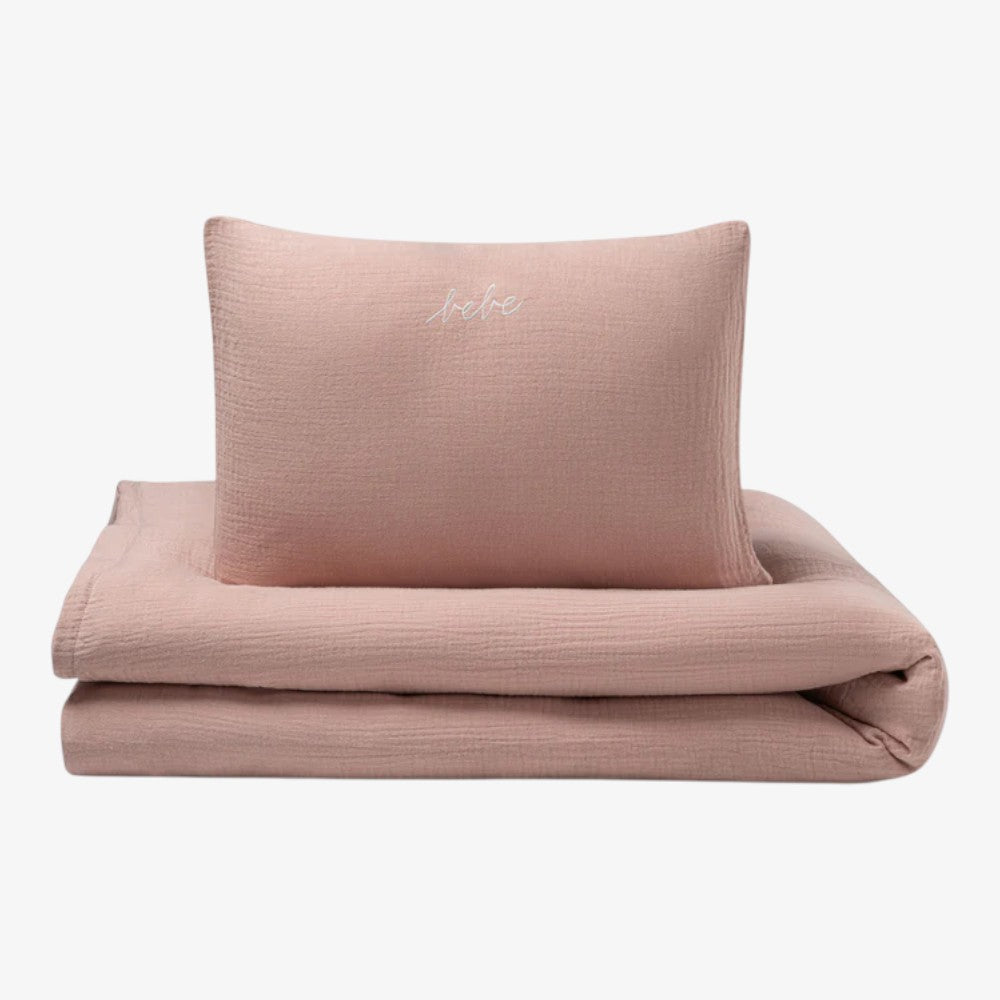 Gauze 3 Piece Crib Set - Pink
