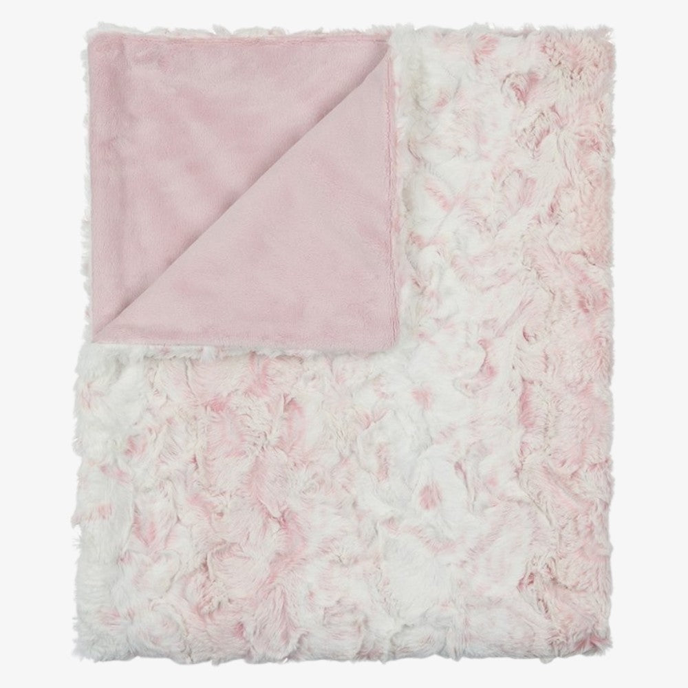 Speckled Fur Blanket - Pink/natural