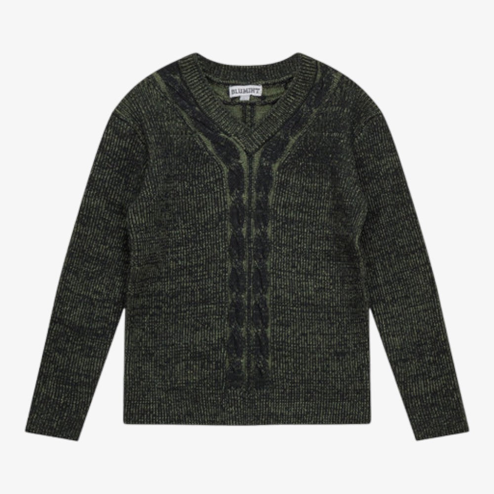 Blumint Large Cable Sweater - Fern/black