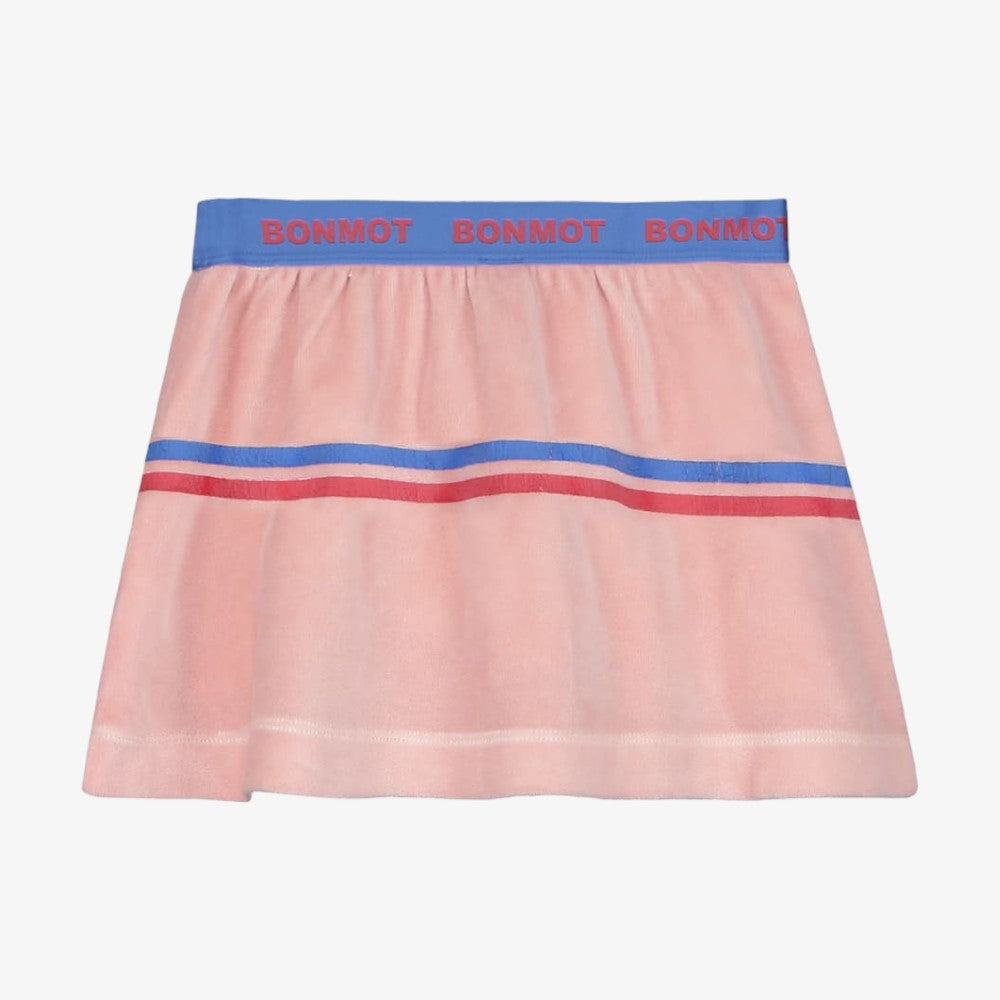 Bonmot Velvet Stripe Skirt - Dusty Pink