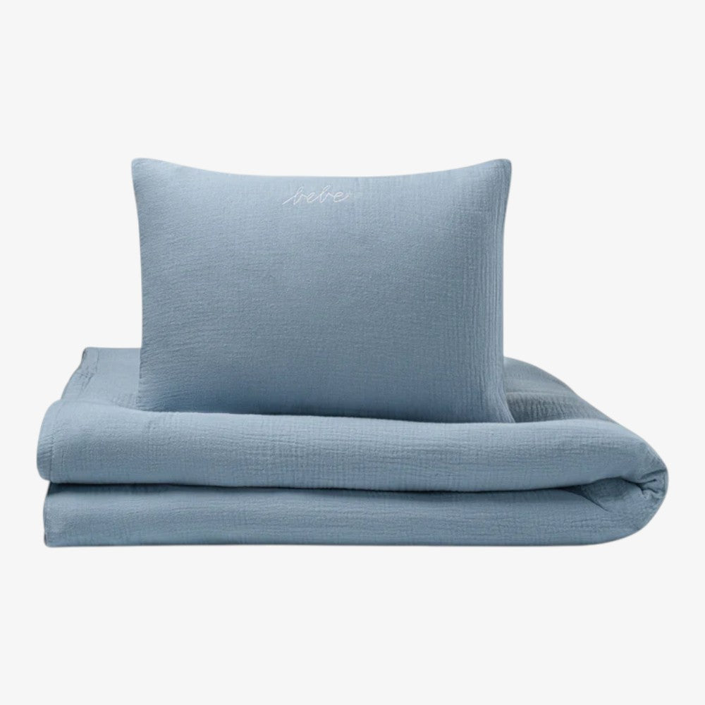 Gauze 3 Piece Crib Set - Blue