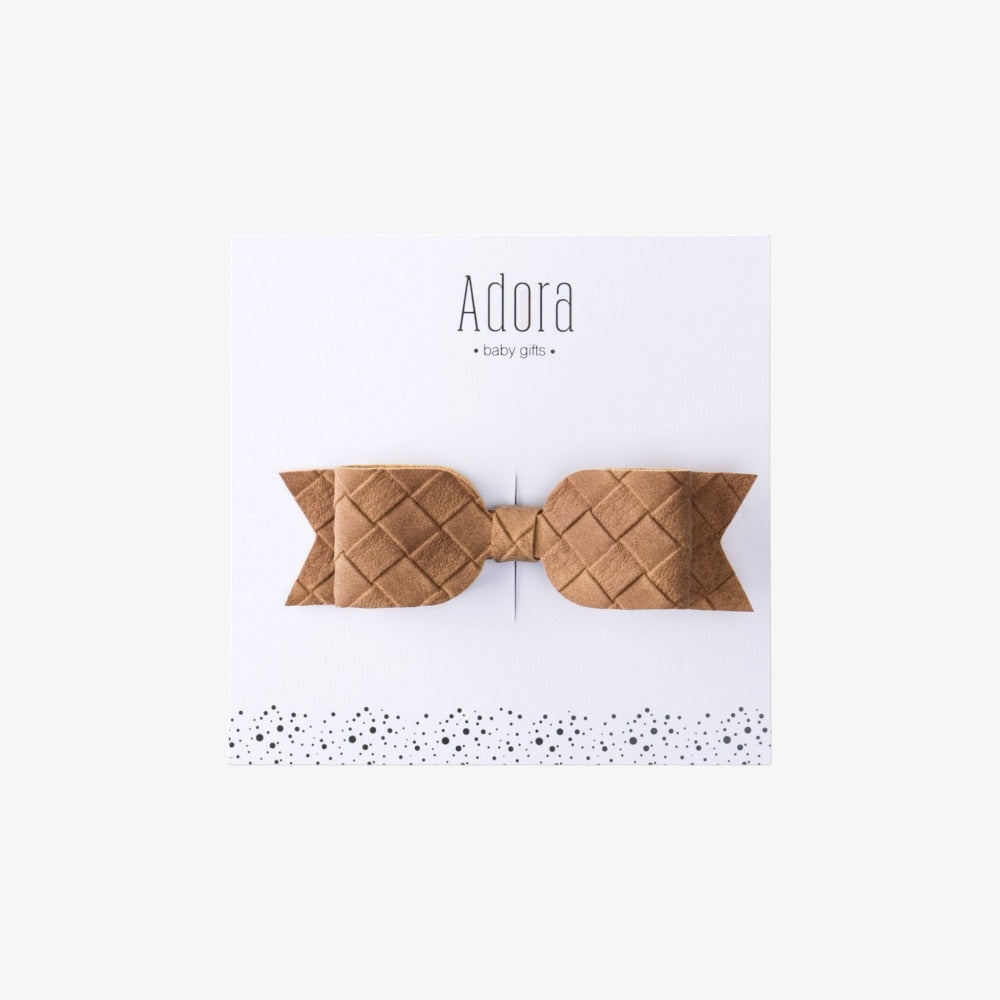 SUEDE BOW CLIP - Luggage