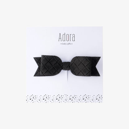 SUEDE BOW CLIP - Black