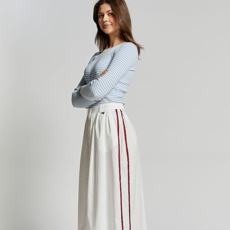 Valduchesse Midi Skirt - White