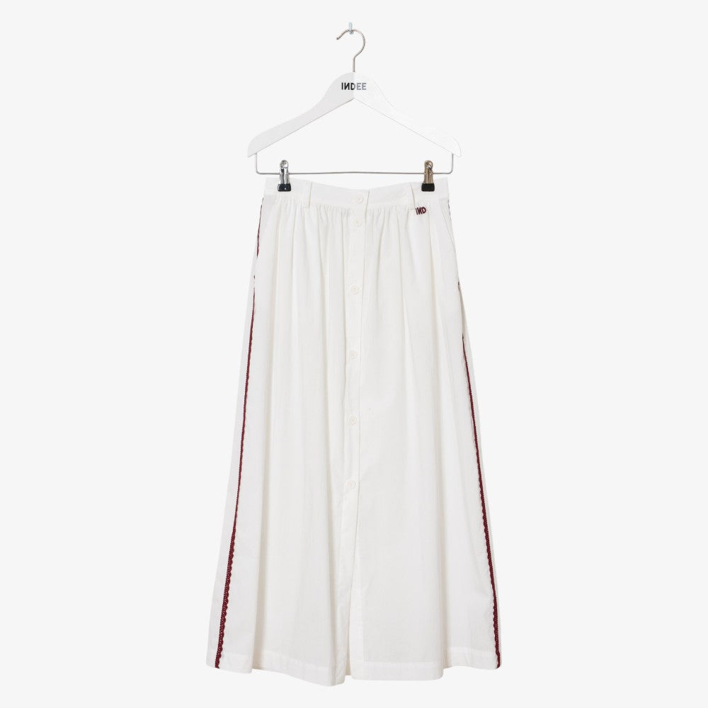 Valduchesse Midi Skirt - White