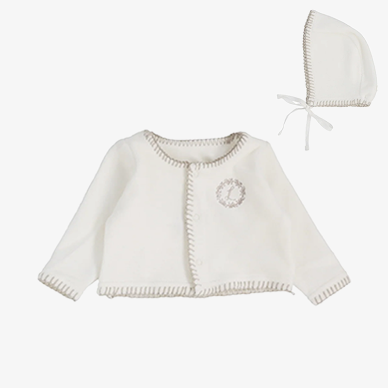Velour Cardigan Take Me Home Set - Cream &amp; Oat