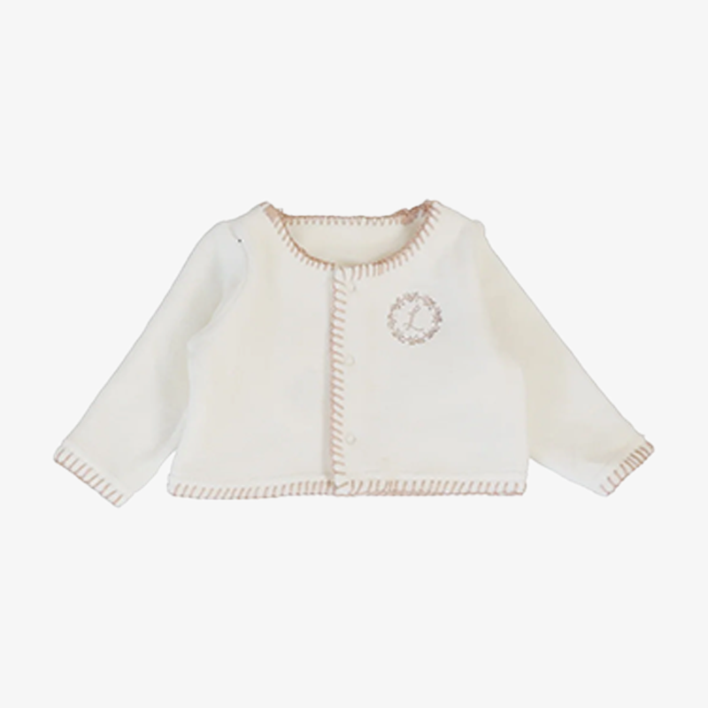 Velour Cardigan Take Me Home Set - Cream &amp; Pink