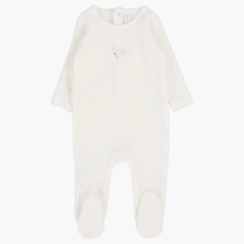 Forest Graphic Footie - Winter White &amp; Pink