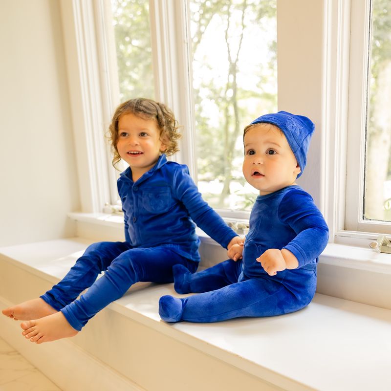 Embroidered Grandpa Pajamas - Blue