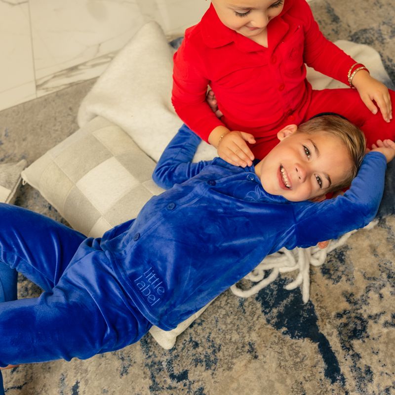Embroidered Grandpa Pajamas - Blue