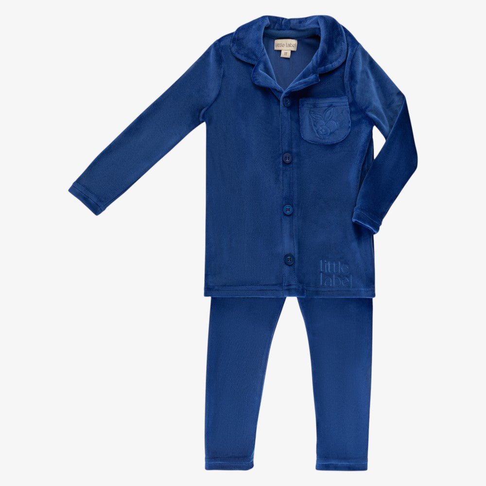 Embroidered Grandpa Pajamas - Blue