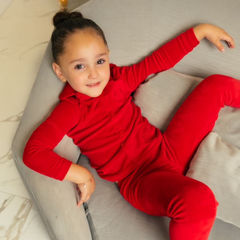 Embroidered Grandpa Pajamas - Red