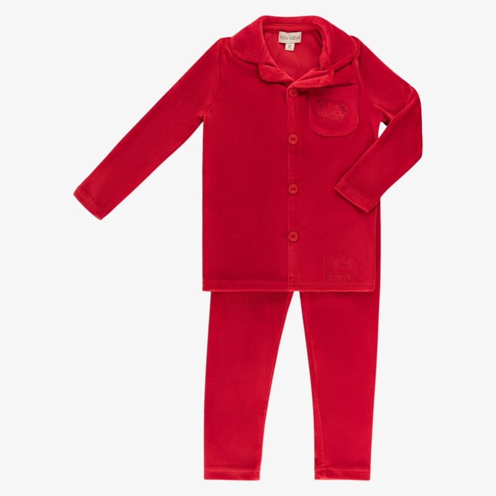 Embroidered Grandpa Pajamas - Red