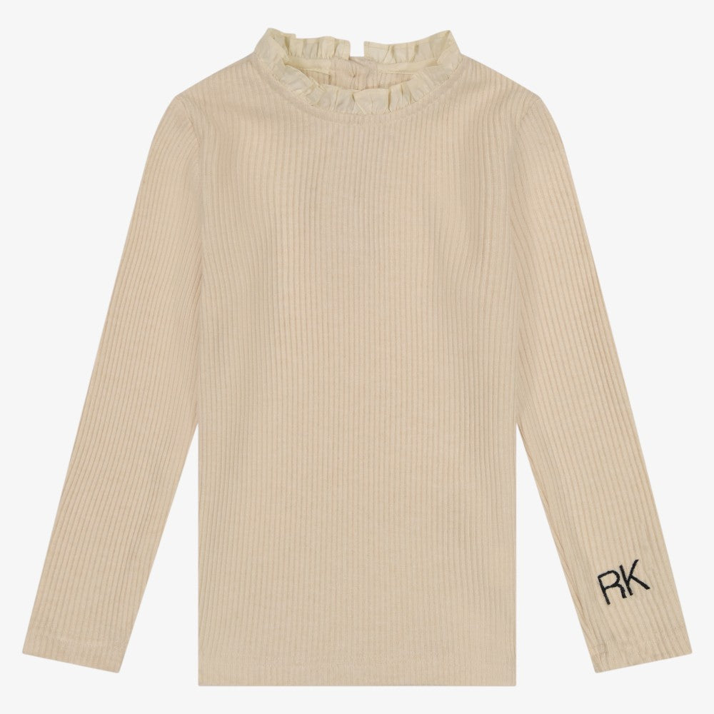 Vivienne Ruffle Sweater - Oat &amp; Cream