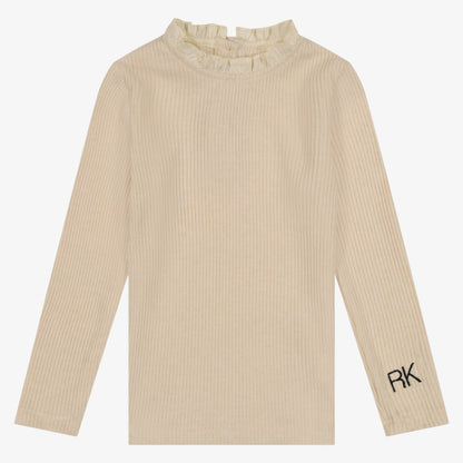 Vivienne Ruffle Sweater - Oat &amp; Cream