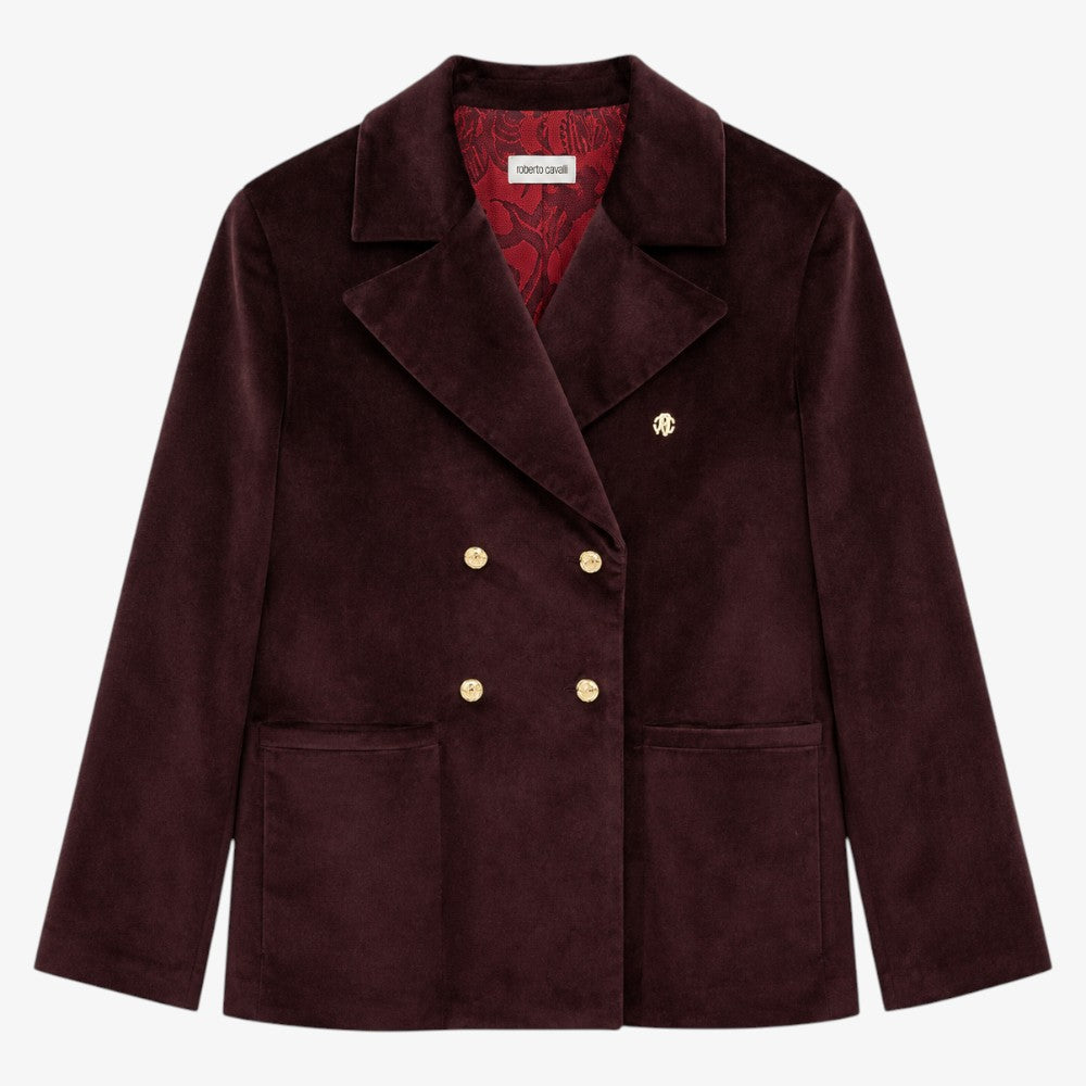 Velvet Jewel Blazer - Burgundy
