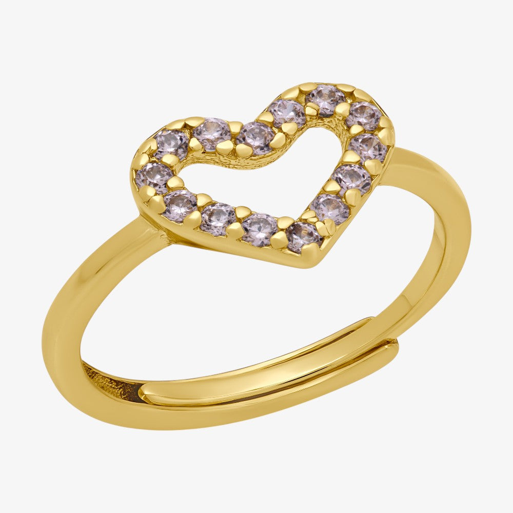 Stone Heart Ring - Lavender