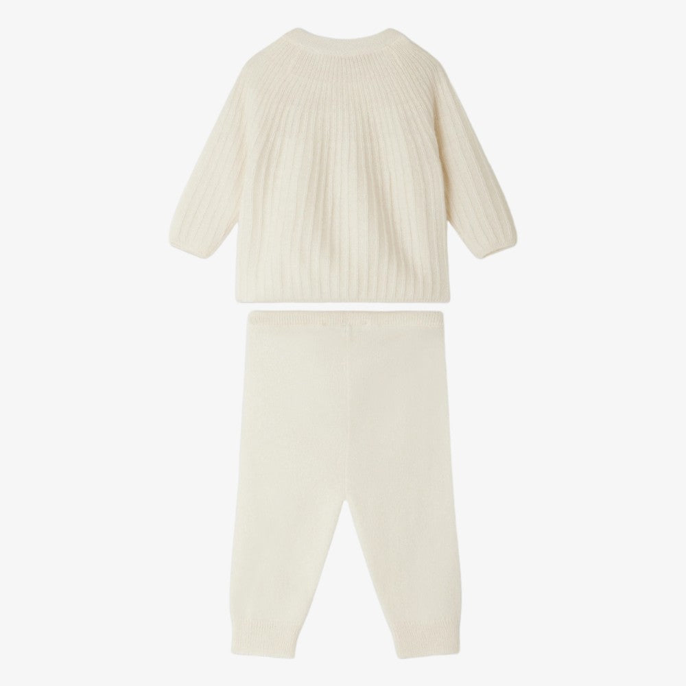 Ging Knit 2 Piece Set - Milk White