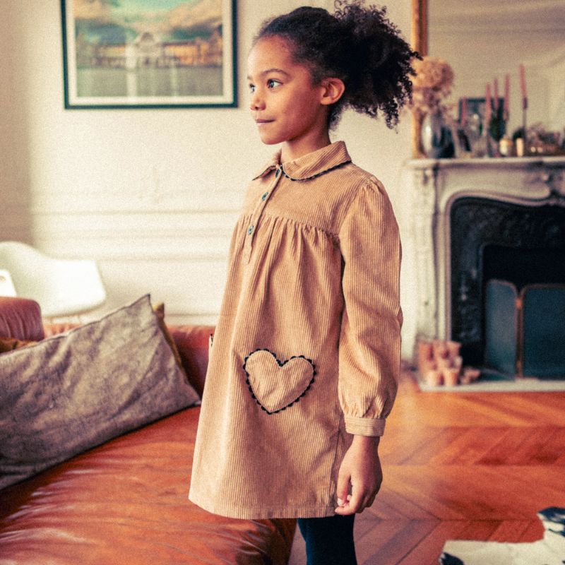 Belinda Dress - Beige Corduroy