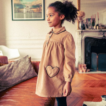 Belinda Dress - Beige Corduroy