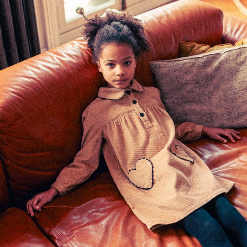Belinda Dress - Beige Corduroy