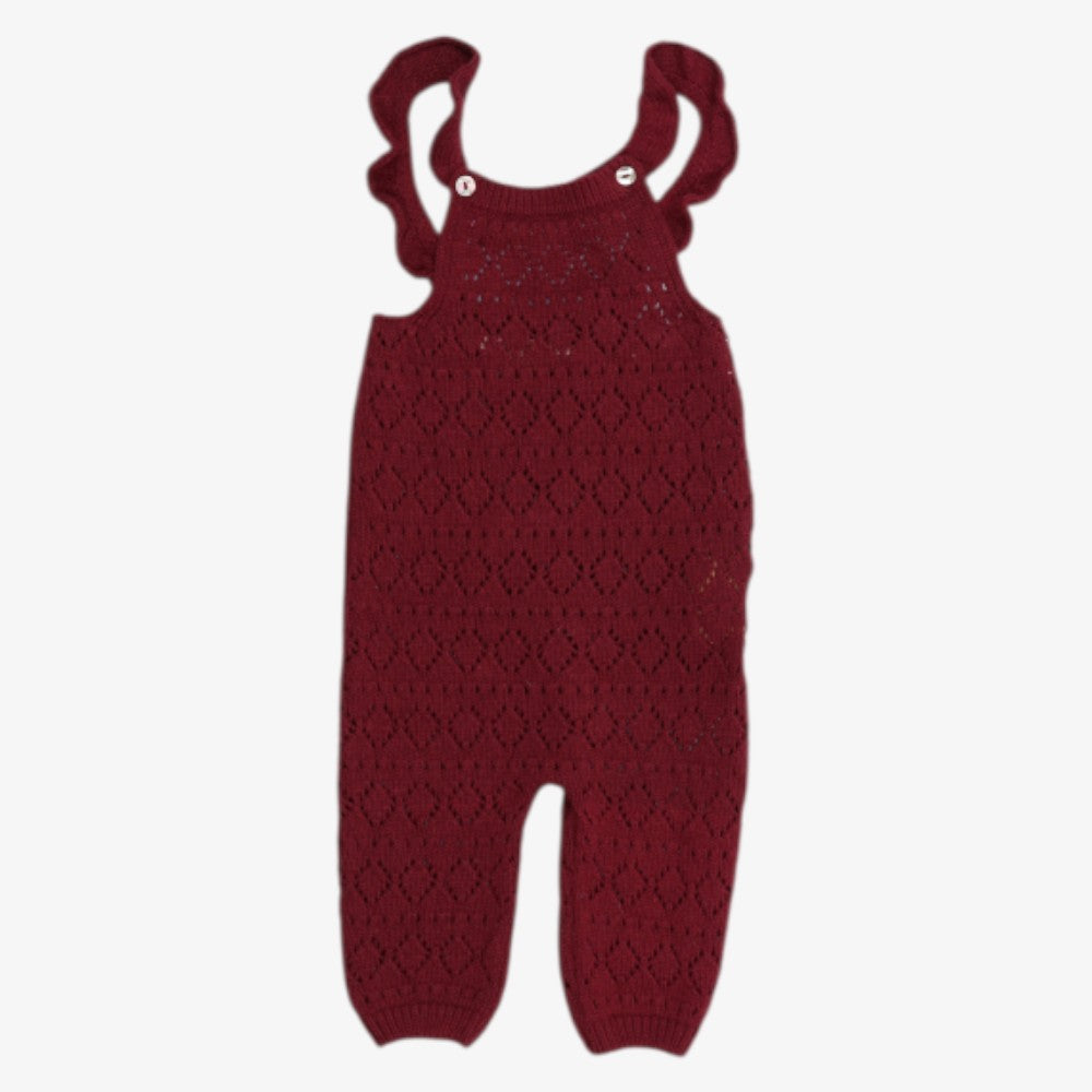 Luna Romper And Cardigan - Wine