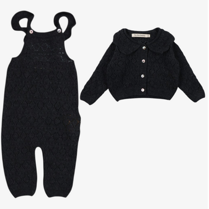 Luna Romper And Cardigan - Dark Grey