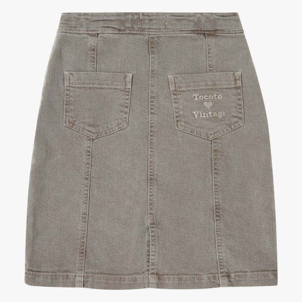 Denim Skirt - Brown