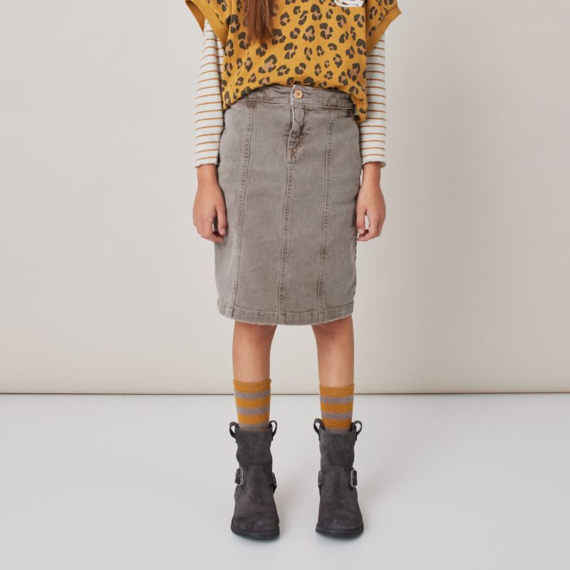 Denim Skirt - Brown