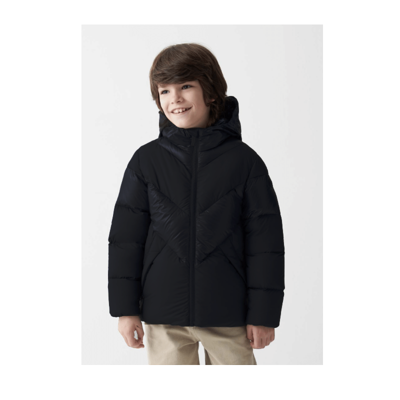Hooded Quilted Jacket - Black