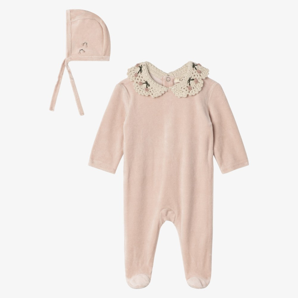 Collar Footie - Rose Cloud