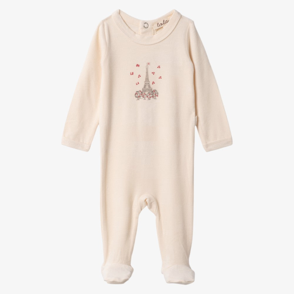 Eiffel Tower Footie - Cream