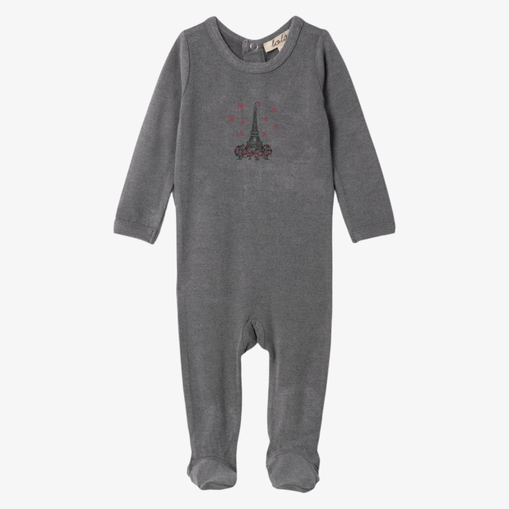 Eiffel Tower Footie - Grey