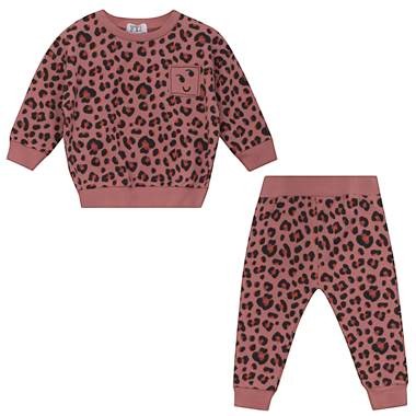 Leopard Sweatshirt And Pants - Rose