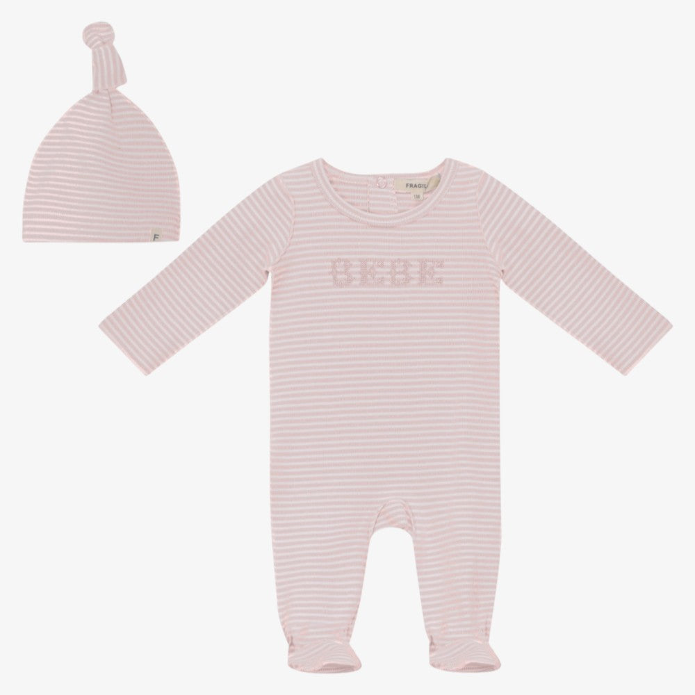 Bebe Footie And Hat - Light Pink
